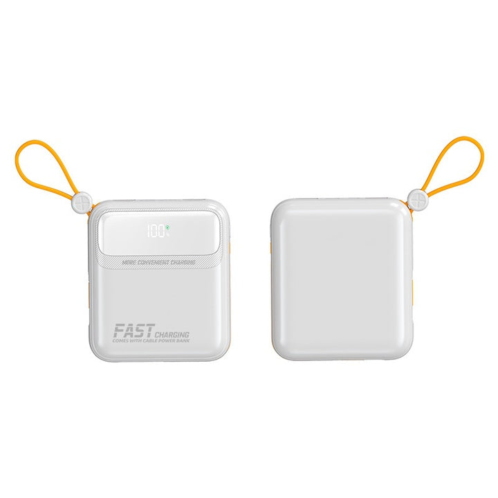 Portable power bank with integrated charging cable and digital display Bowlift