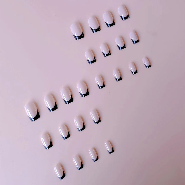 Acrylic nail set with elegant French tips and matte finish Bowlift