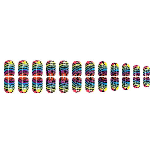 Creative nail art set with glittering rainbow pattern Bowlift