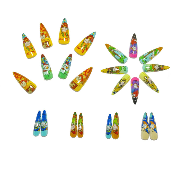 Creative Nail Art Set with Fun Cartoon Designs Bowlift