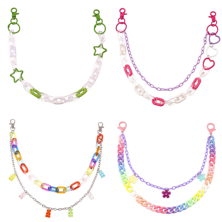 Fashionable chain belt with colorful pendants Bowlift