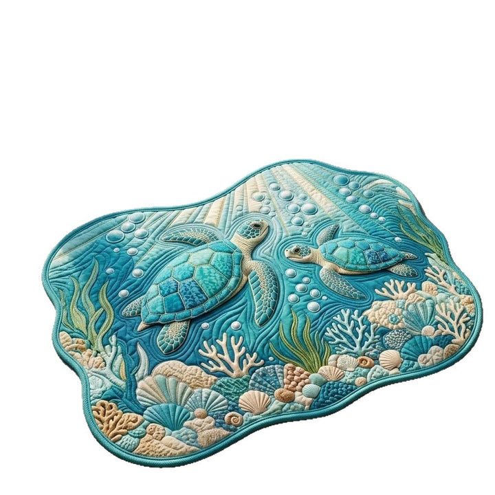 Nautical Sea Turtle Accent Mat Bowlift