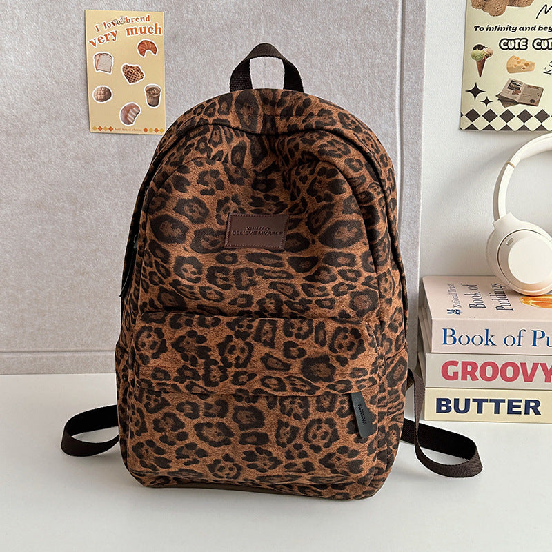 Animal-Print Casual Backpack