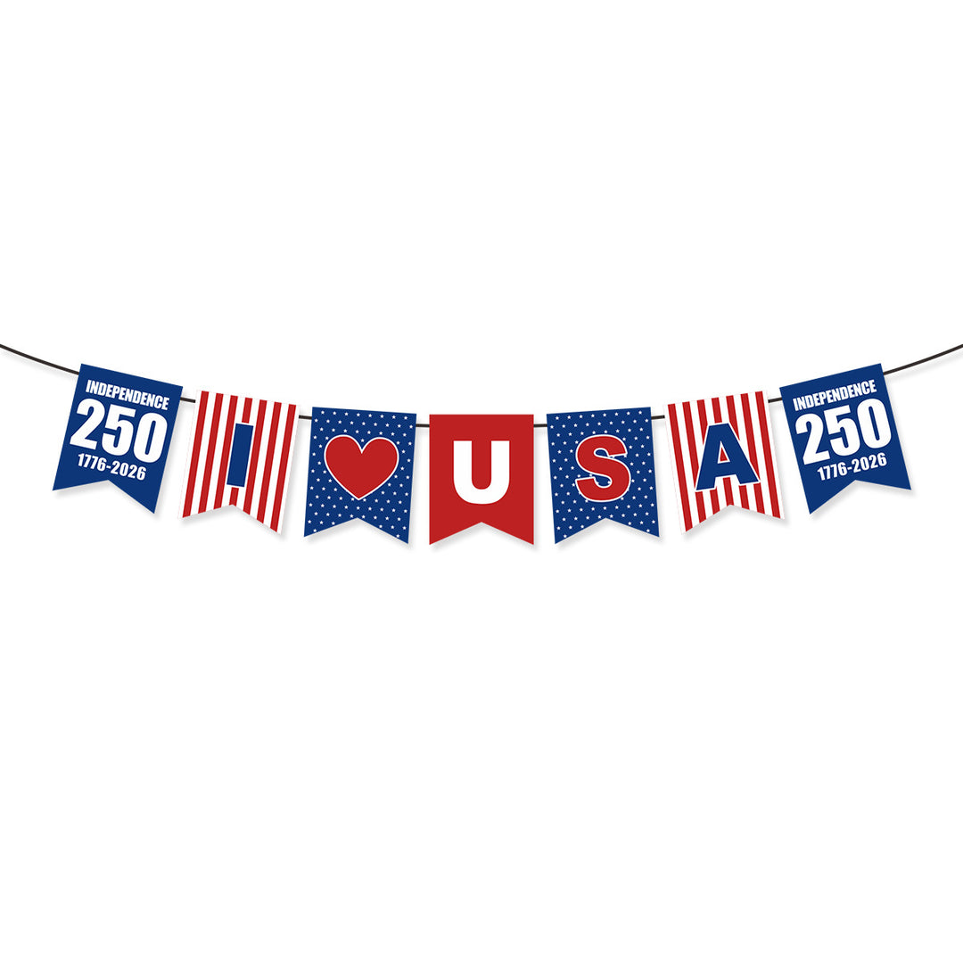 Unisex nan bunting with star motifs and stripes, weatherproof polyester party decoration Bowlift