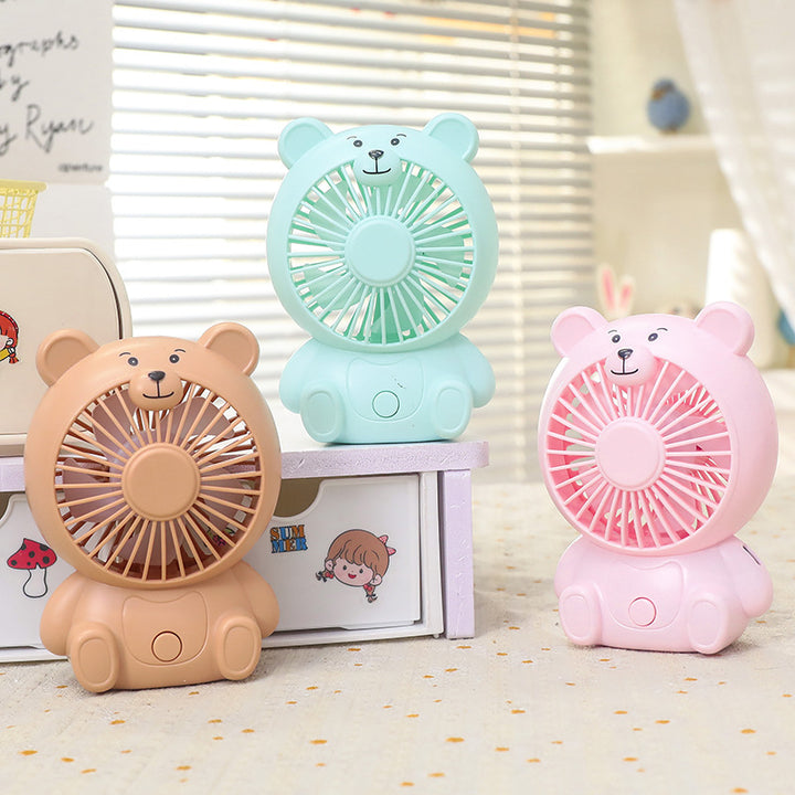 Women's Portable Mini Fan in Bear Design Bowlift