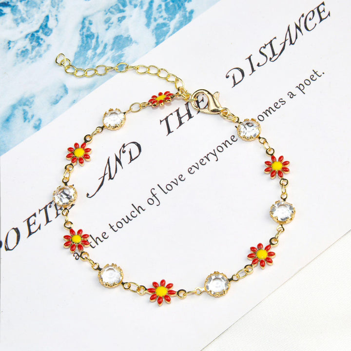 Floral Crystal Charm Bracelet Bowlift