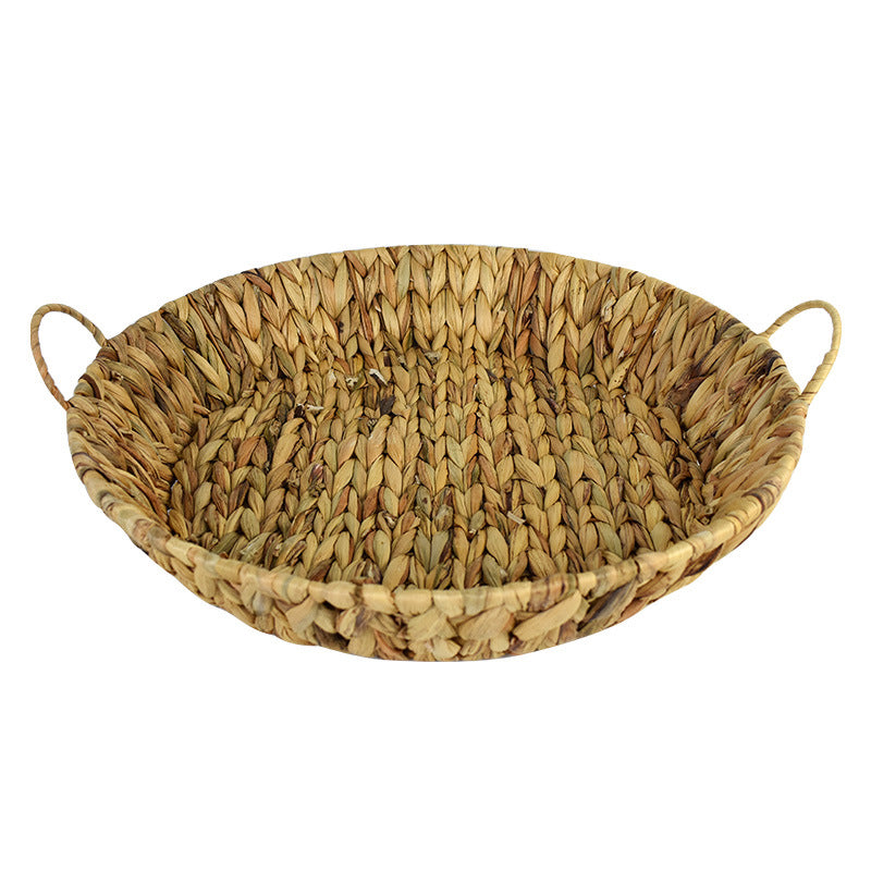 Handwoven Natural Serving Tray Set Bowlift