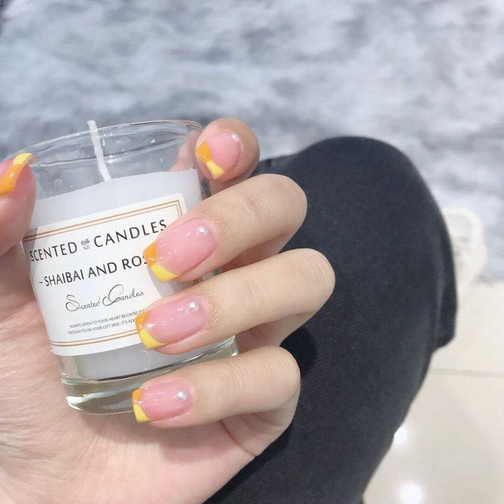Acrylic Nail Set with Cheerful Fruit Design and Creative Accents Bowlift