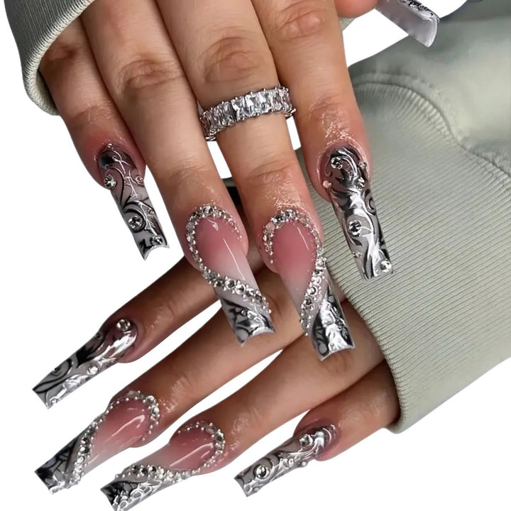 Artificial nails with modern night motif Bowlift