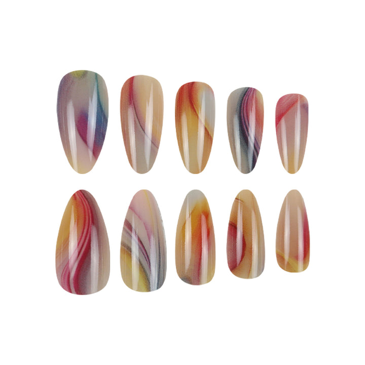 Artistic Swirl Design Press-On Nails Bowlift