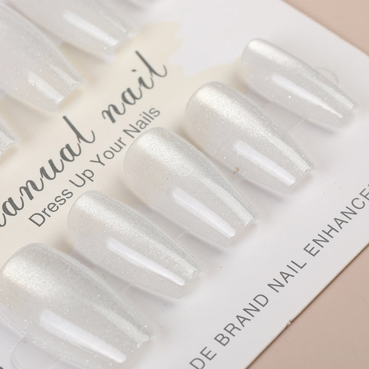 Iridescent Press-On Nail Set with Glitter Finish Bowlift