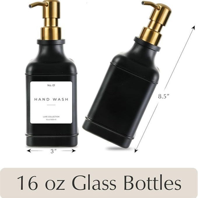 Refillable Luxury Pump Dispenser Set for Hand Wash and Dish Soap Bowlift