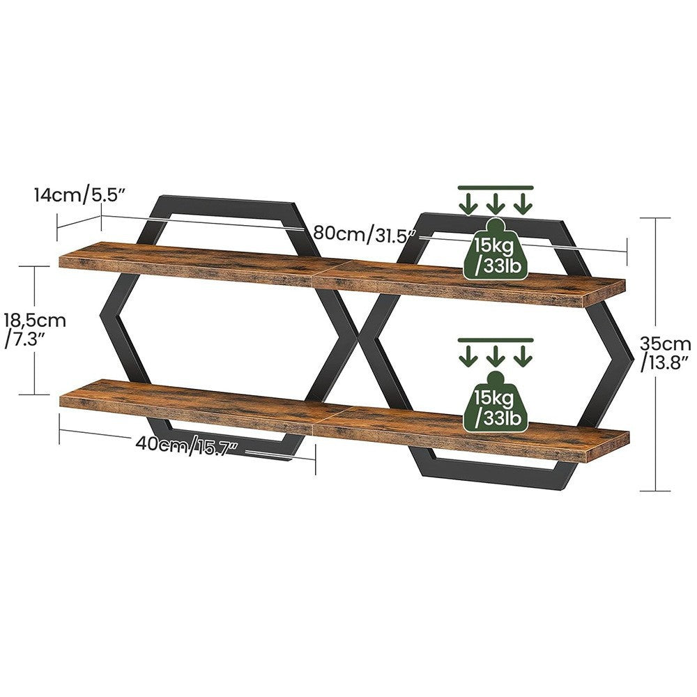Wall shelf with modern honeycomb design Bowlift