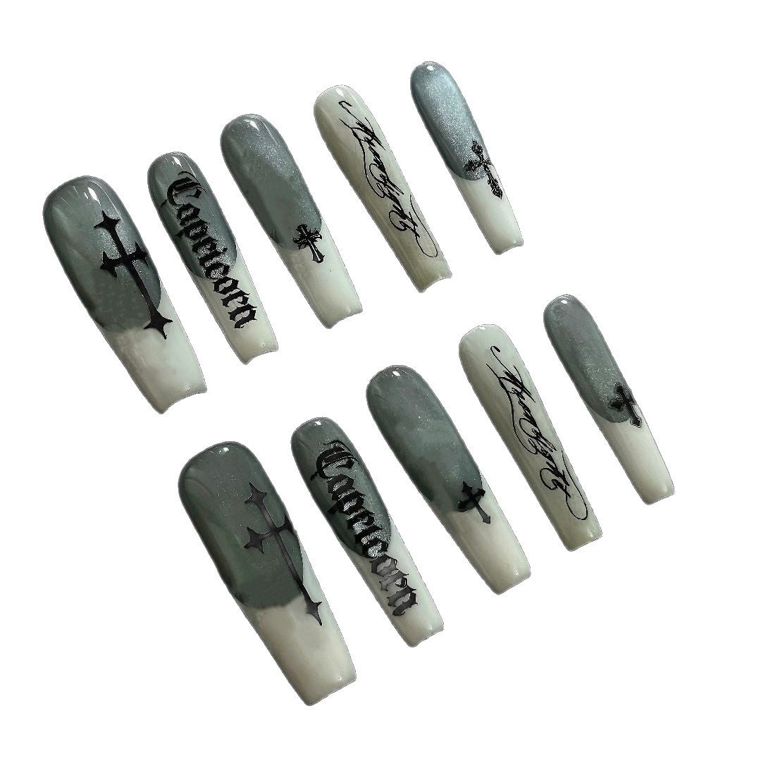 Artistic Press-On Nail Design Bowlift