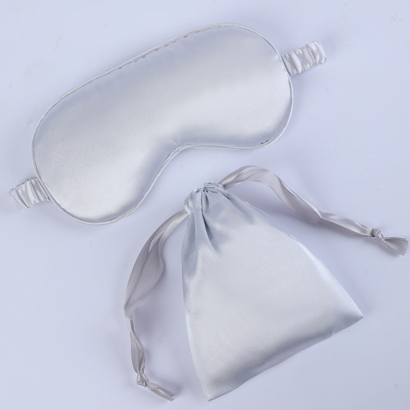 Women's nano silk sleep mask with padded eye area, adjustable elastic band, and storage pouch Bowlift