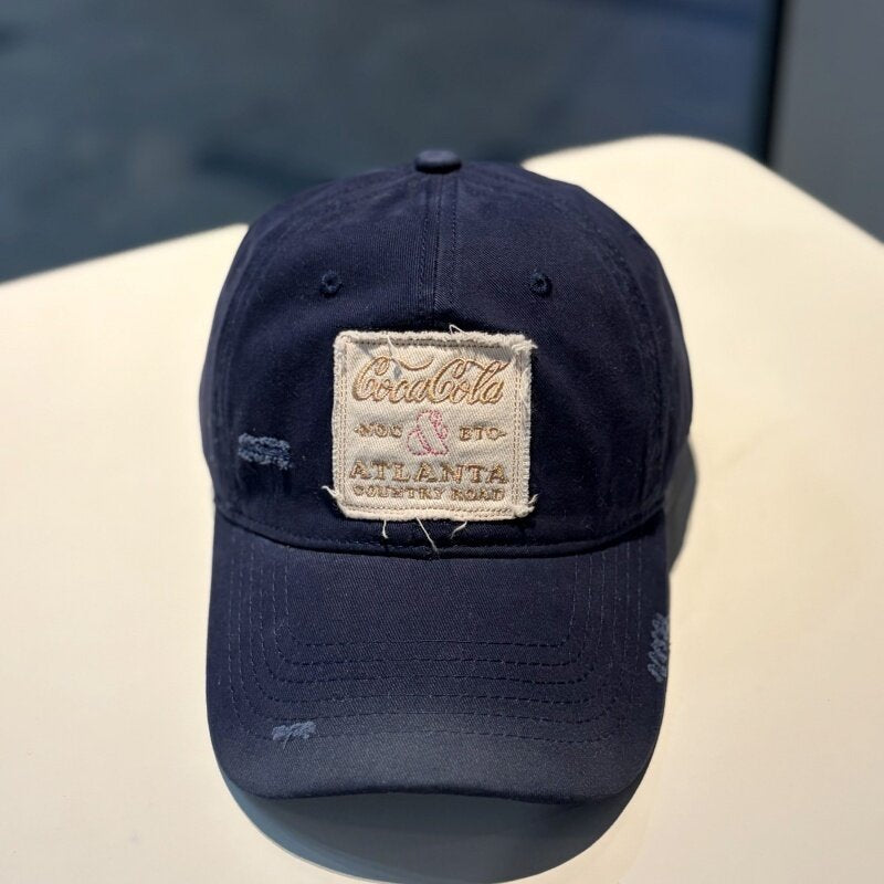 Unisex Vintage-Inspired Distressed Cap Bowlift