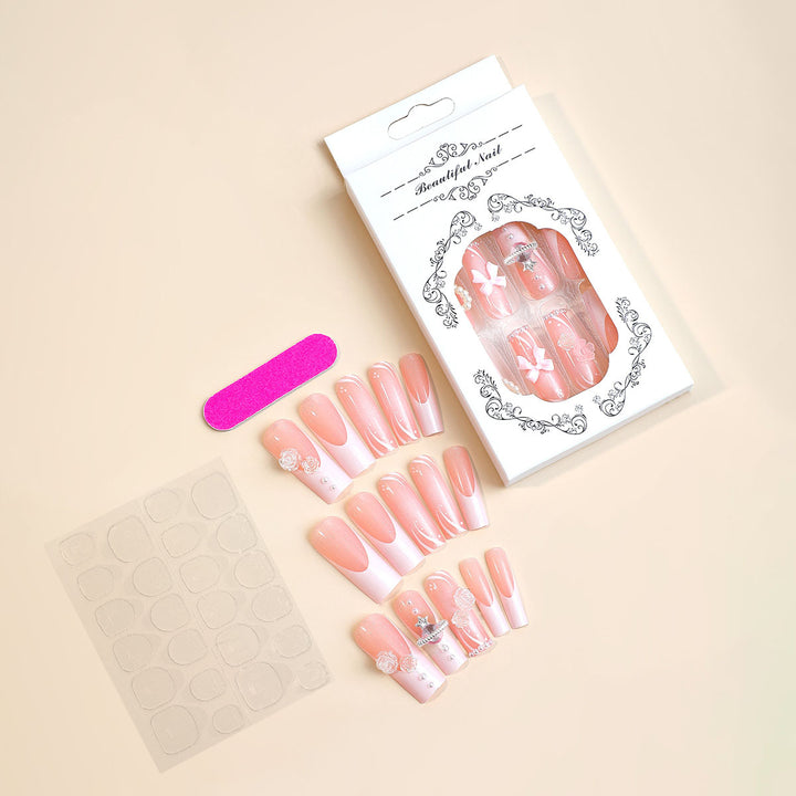 Elegant Full-Cover Press-On Nail Set Bowlift