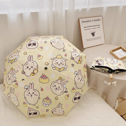 Women's Folding Umbrella with Playful Animal Design Bowlift
