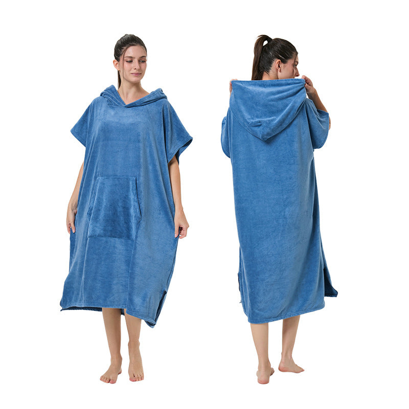 Hooded Bath Towel Poncho Bowlift