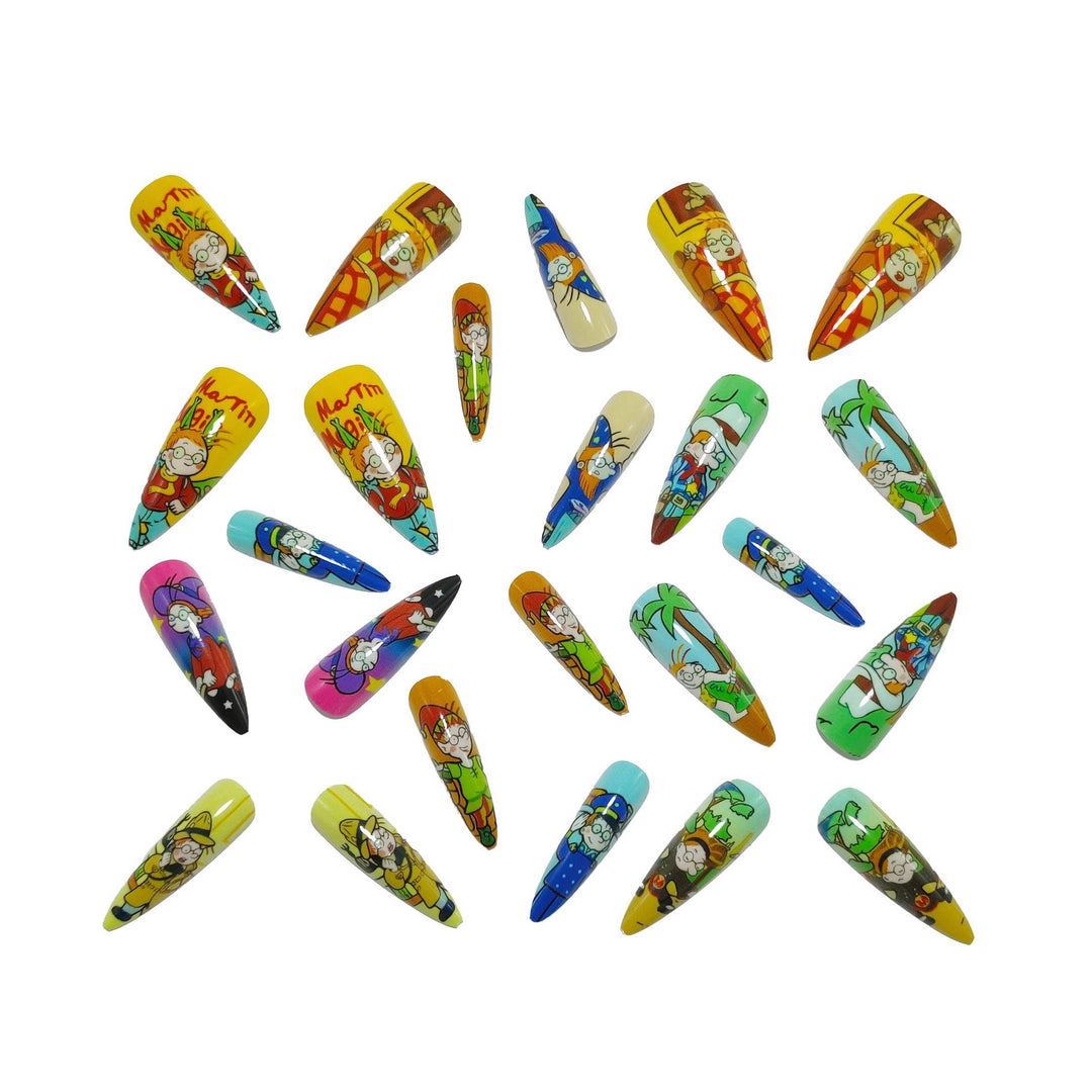 Creative Nail Art Set with Fun Cartoon Designs Bowlift