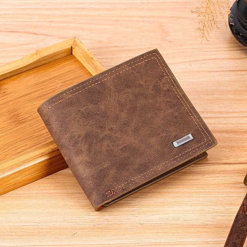 Vintage Distressed Leather Bifold Wallet with RFID Protection and Organized Card Storage Bowlift