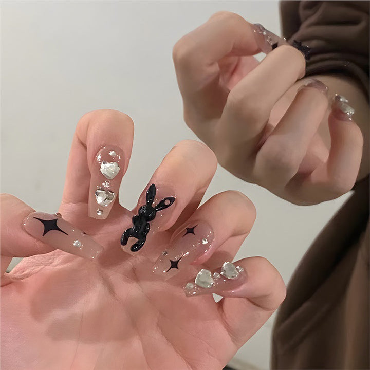 Artificial nails with decorative arches and pearls Bowlift