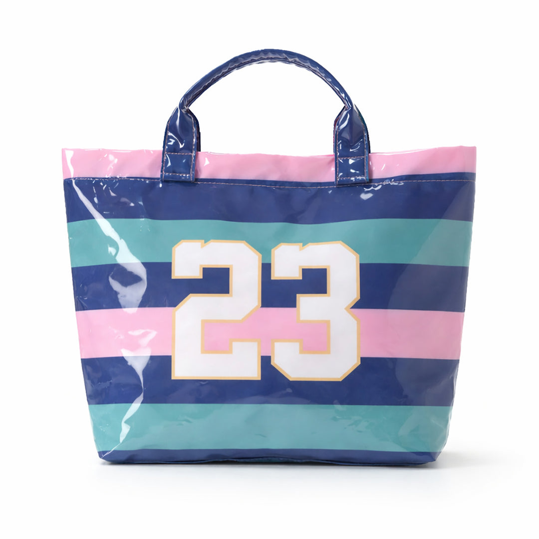 Beach bag with colorful check pattern and water-repellent coating Bowlift