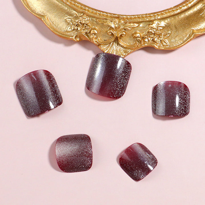 Glittering Press-On Toe Nail Set Bowlift
