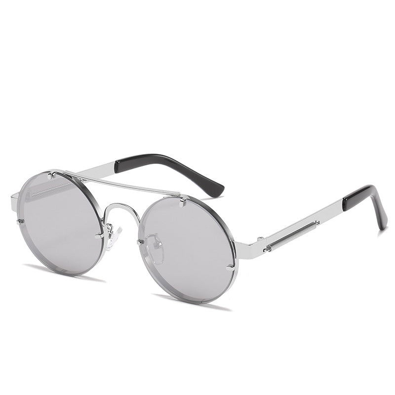 Women's round designer sunglasses with innovative metal frame and protective lenses Bowlift
