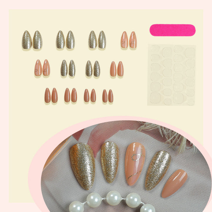 Glamorous Glittered Press-On Nail Set Bowlift