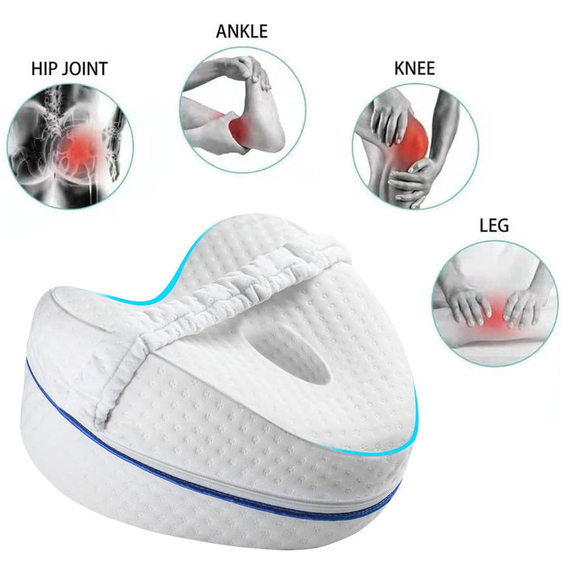 Ergonomic Contoured Memory Foam Knee Pillow with Adjustable Strap Bowlift
