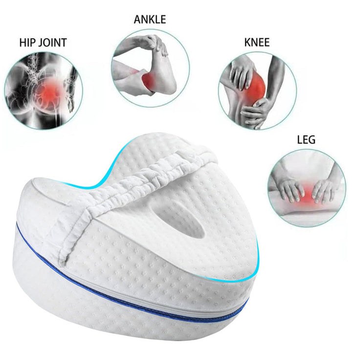 Ergonomic Contoured Memory Foam Knee Pillow with Adjustable Strap Bowlift