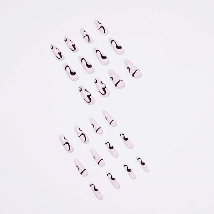 Artful nail extensions with elegant curved patterns Bowlift