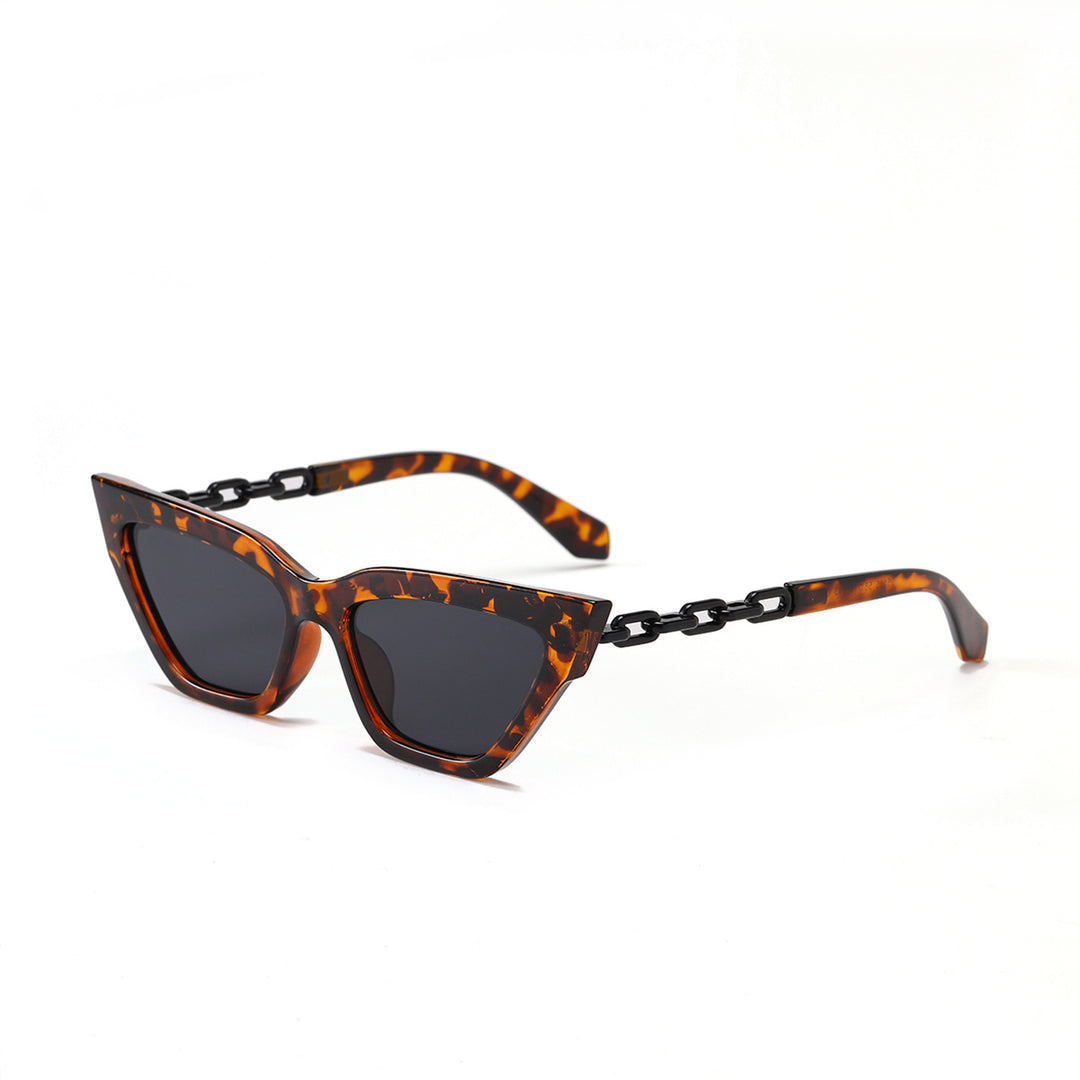 Women's Cat-Eye Sunglasses with Luxurious Chain Frame Bowlift