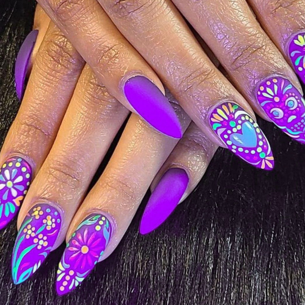 Creative Nail Design Set with Colorful Patterns Bowlift
