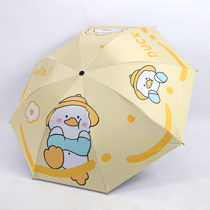 Ladies Folding Umbrella with Cute Animal Design Bowlift