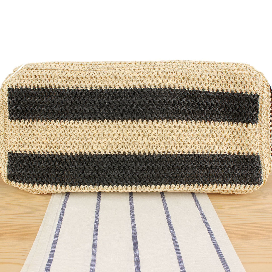 Straw bag with elegant leather handles Bowlift