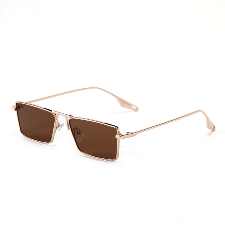 Women's elegant square sunglasses with narrow metal frame and UV protection Bowlift