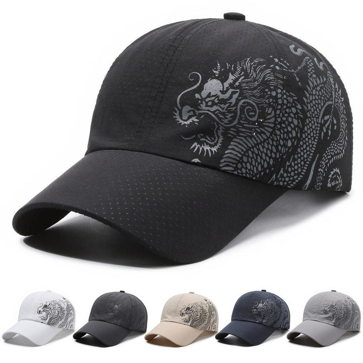 Men's Sports Cap with Dragon Pattern Bowlift