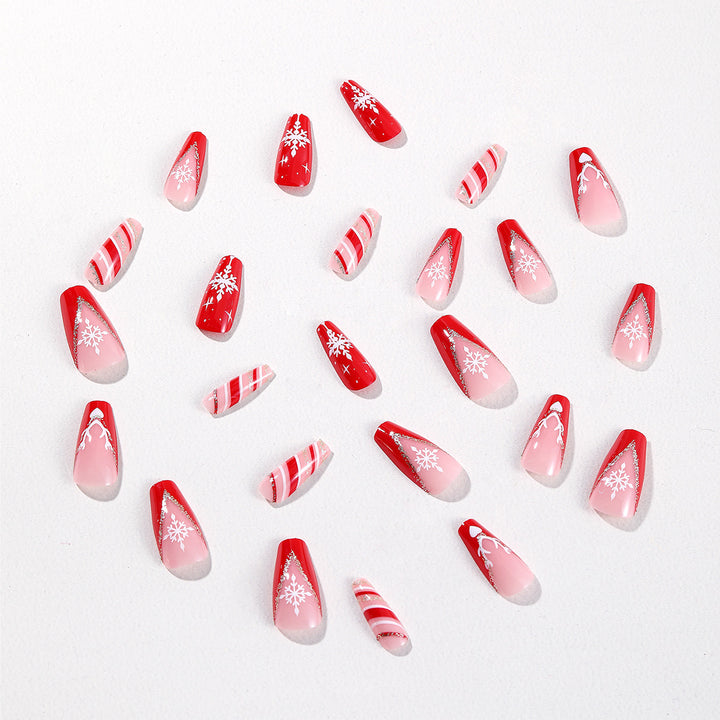 Holiday-Themed Acrylic Nail Art Bowlift