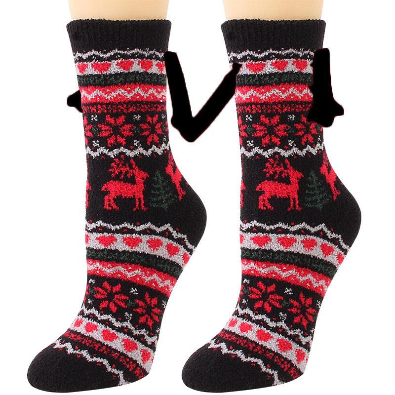 BowLift | Christmas Supplies Coral Fleece Tube Socks Warm Slipper Bed Socks Winter Soft Warm Slipper
