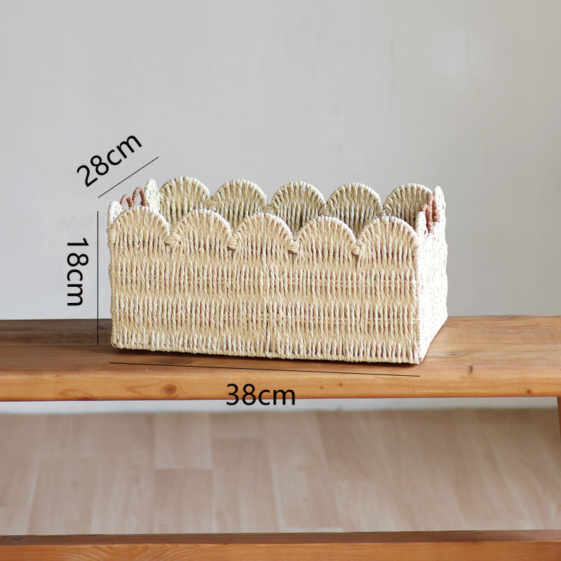 Handcrafted storage basket with wave edge Bowlift