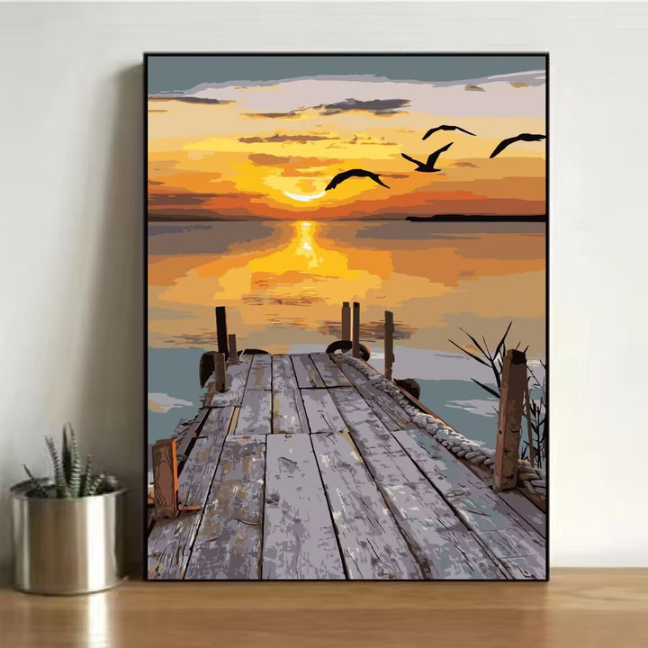 Scenic Mountain Landscape Art Canvas Print Bowlift