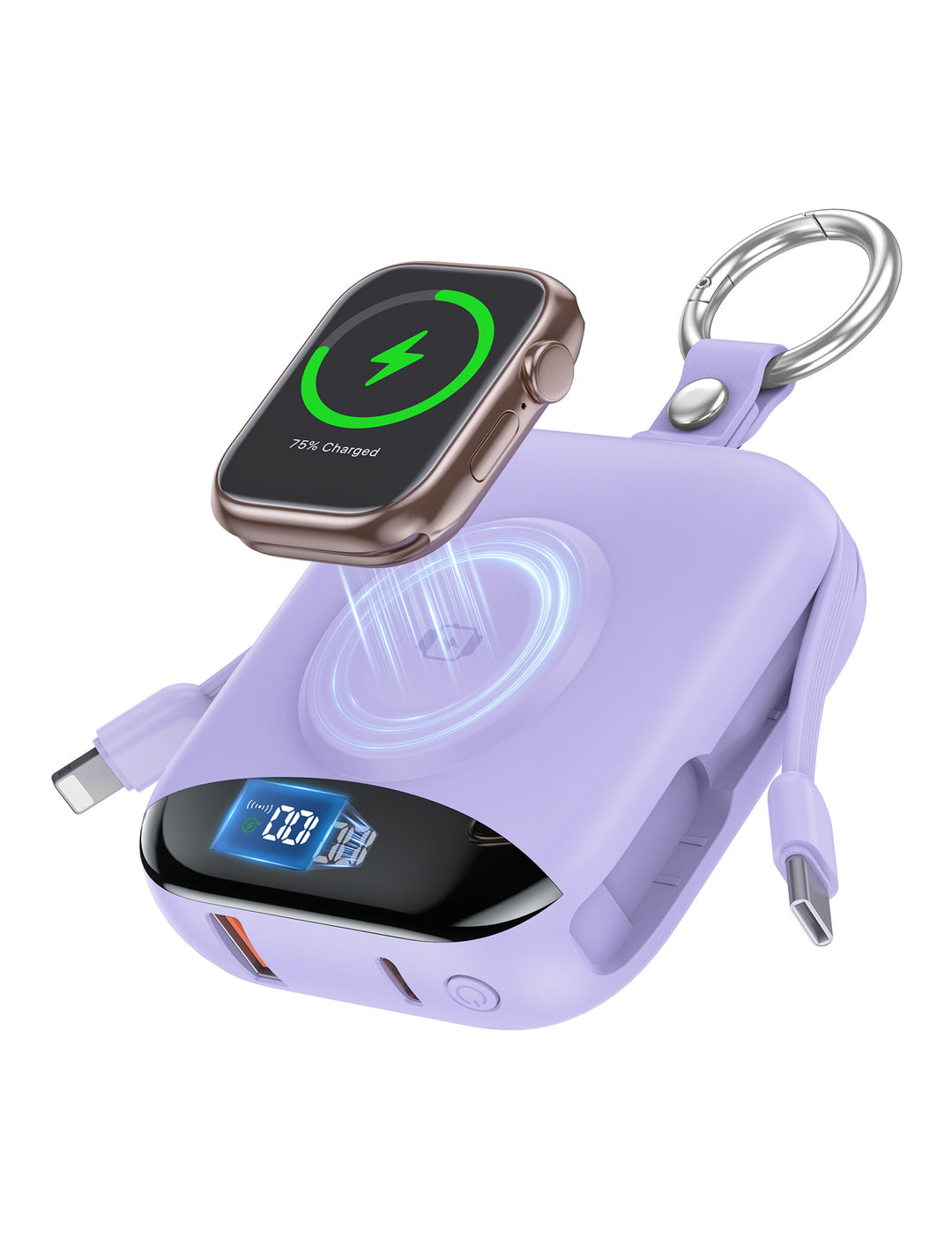 Portable Wireless Power Bank with Integrated LED Display Bowlift