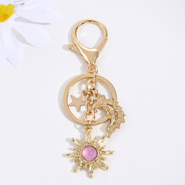 Keychain with Sparkling Sun Motif Bowlift