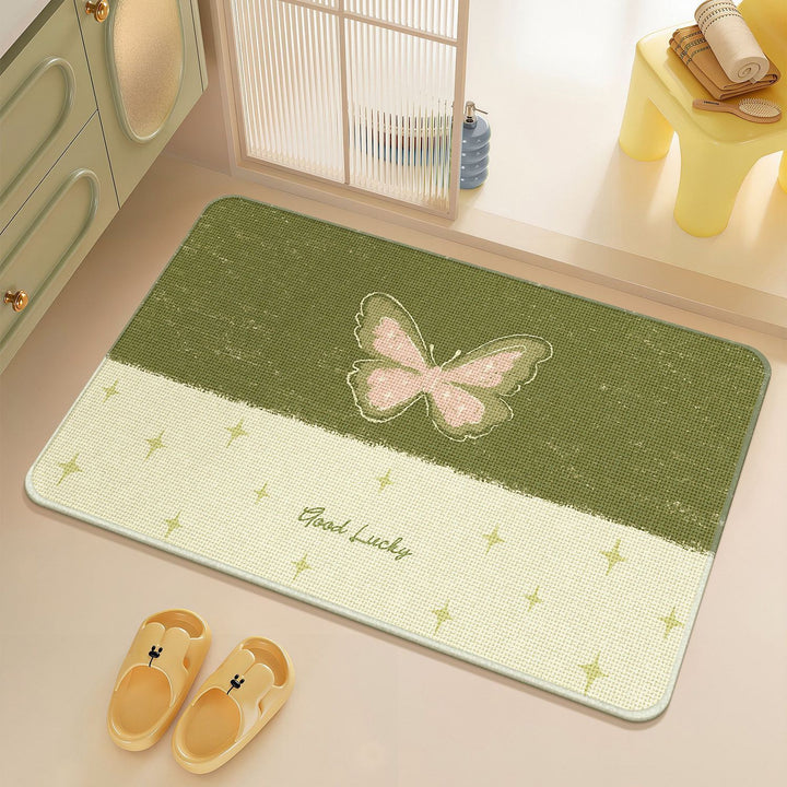 Floral Themed Bathroom Rug Bowlift