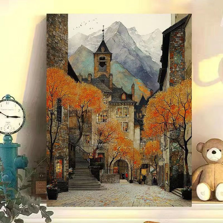 Vintage European Landscape Canvas Art Print Bowlift