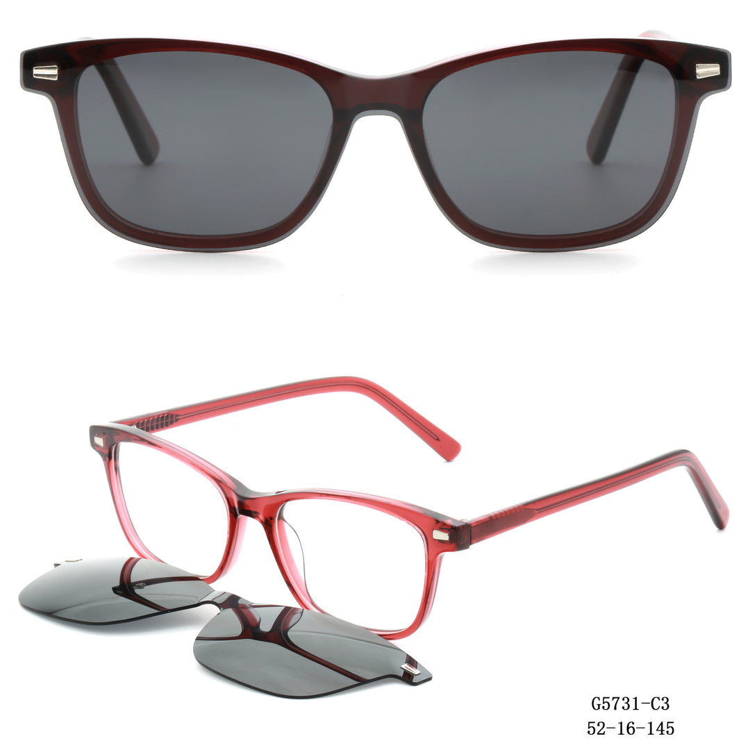 Women's stylish square sunglasses with removable lenses Bowlift