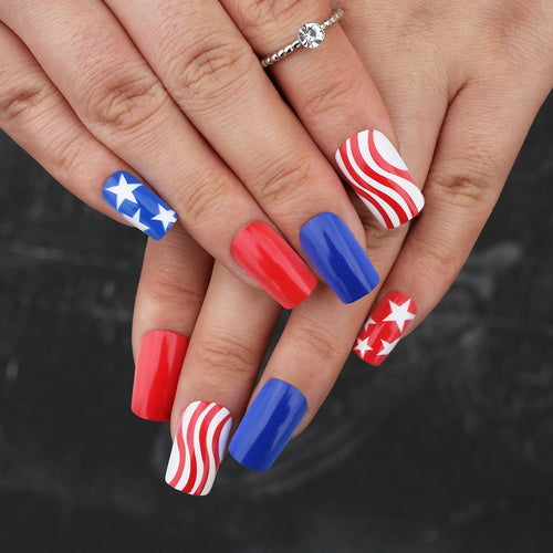 Patriotic Themed Press-On Nails Bowlift