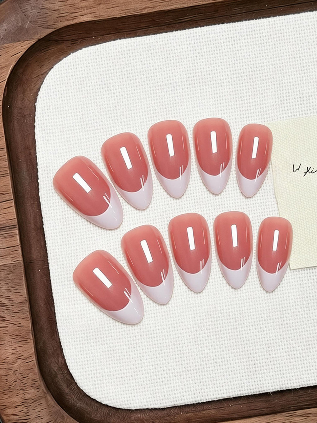 Acrylic Nail Set with Elegant French Tip Bowlift